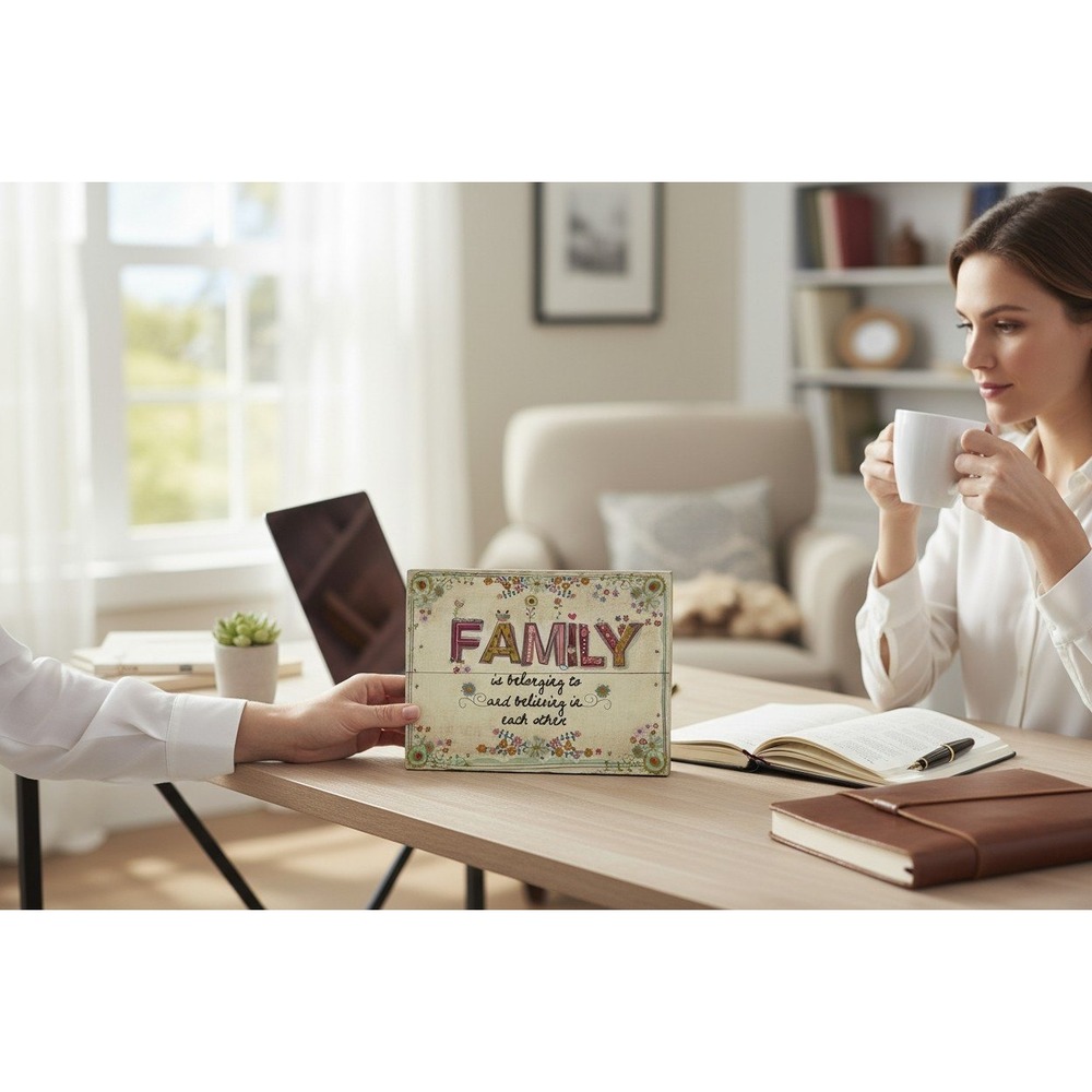 Natural Life Wood Box Sign Home Decor OS Cream Brand New Family Sentiment Boho